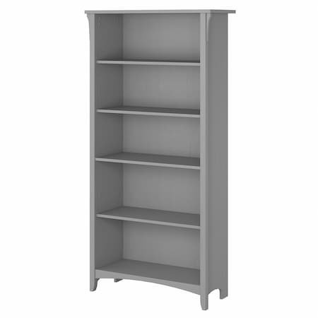 Bush Business Furniture Salinas Tall 5 Shelf Bookcase in Cape Cod Gray SAB132CG-03